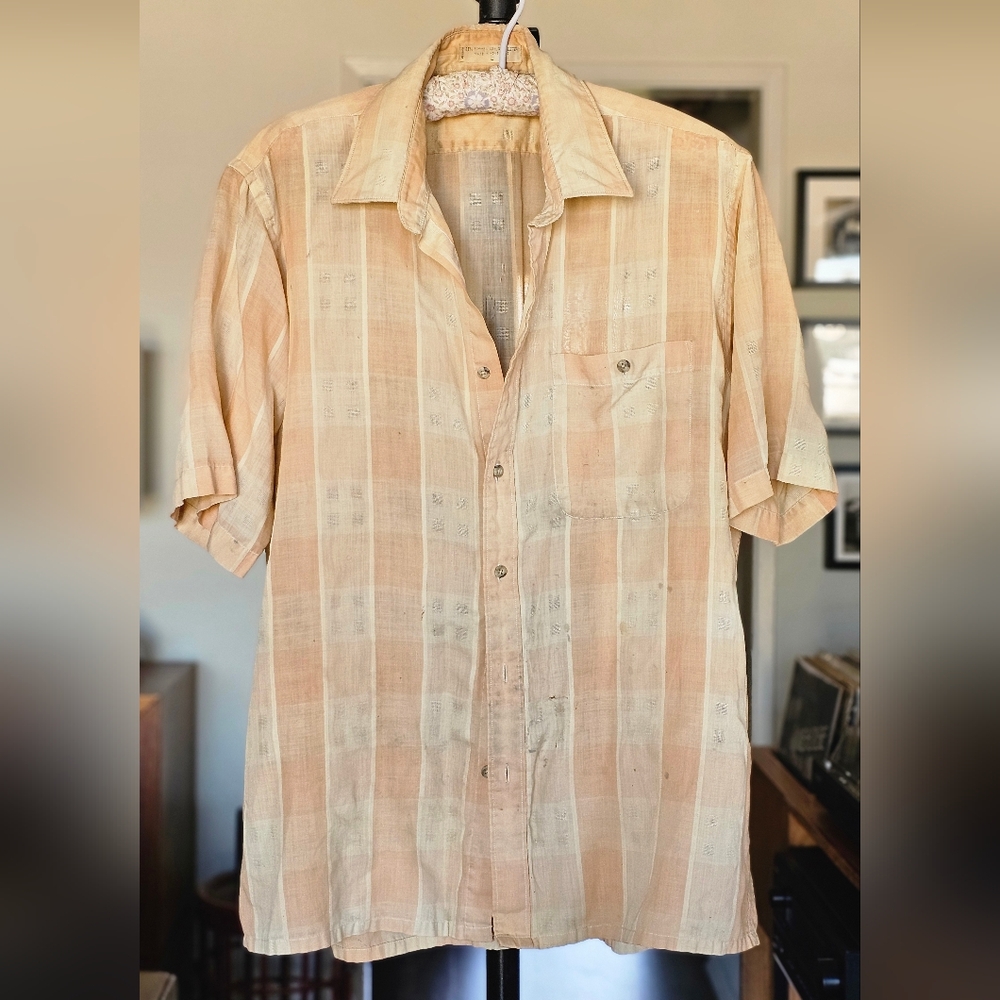 Dior VTG 70s Plaid Short Sleeve Button-Down Shirt - Picture 1 of 8